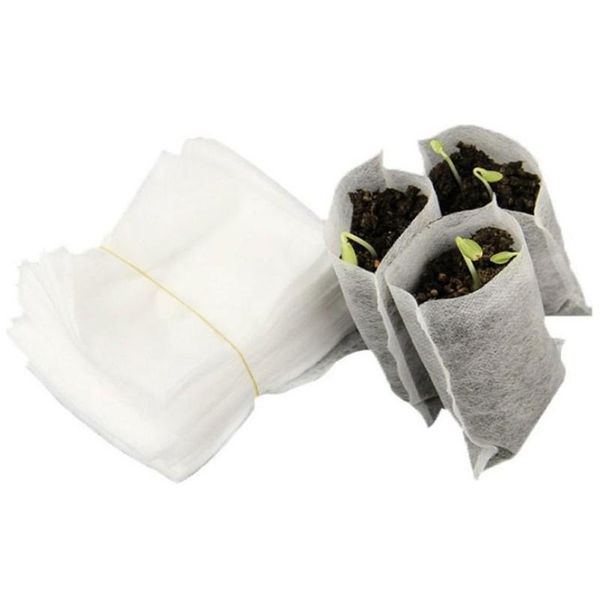 

planters & pots 100pcs seedling bag biodegradable non-woven nursery bags plant grow fabric eco-friendly aeration planting