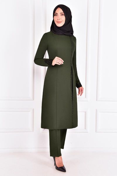 

ethnic clothing pearl detail combin khaki asm2401, Red