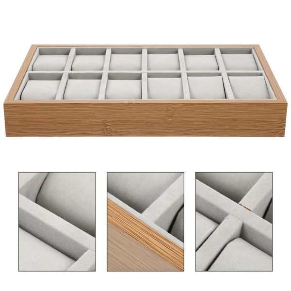 

watch boxes & cases wood box bracelet display tray with pillow shop wristwatch organizer, Black;blue