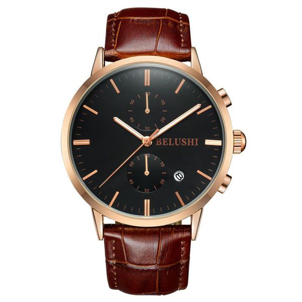 

wristwatches 2021 bei luo shi waterproof watch men really belt man business multi-function wrist manufacturers selling, Slivery;brown
