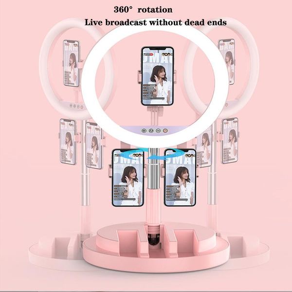 

selfie monopods creative multi-purpose multi-camera deskstand live broadcast integrated floor led lamp fill light