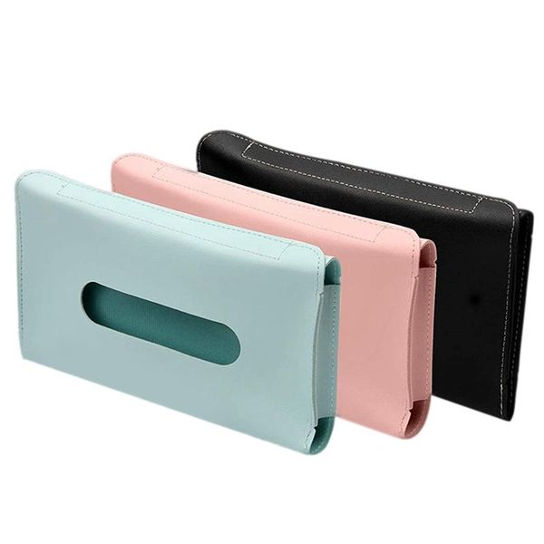

tissue boxes & napkins 3 pcs car inner sun shield pumping paper cover armrest box towel pu leather visor napkin carton holder