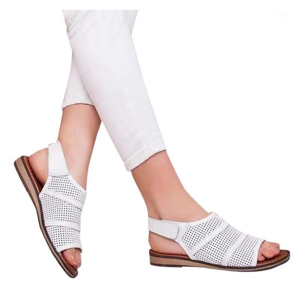 

big size sandals women roman hollow out flat heel wear-resistant summer shoes for lady casual comfortable1, Black