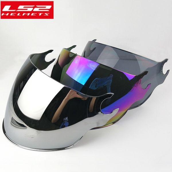 OF562 offenes Gesichts-Halbvisier für Motorradhelme, Ersatz-Sonnenbrille, Splitter, bunt, Schwarz, zusätzliche Linse für Original-LS2-Helme