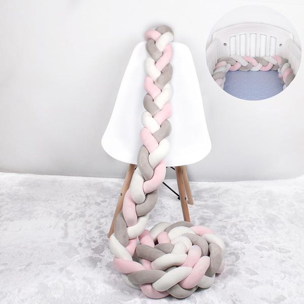 

bedding sets 1m/2m/3m /4m baby bed bumper braid knot long handmade knotted weaving plush crib protector infant pillow room decor
