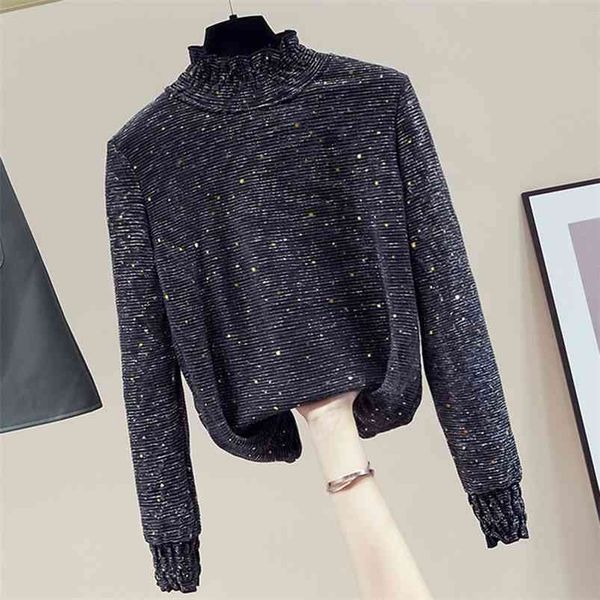 

autumn and winter half-high collar bottoming shirt women's inner thickened meat design sense of thin gx1399 210507, White