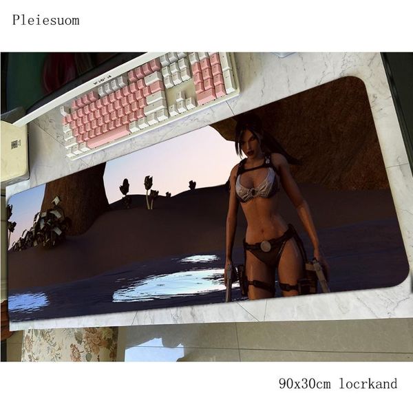 

mouse pads & wrist rests tomb raider mousepad 900x300x4mm esports computer mat gamer gamepad locked edge gaming mousemat desk pad office