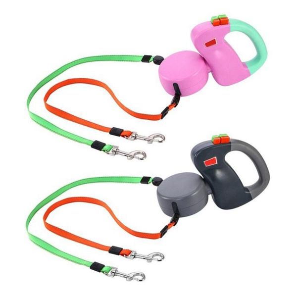 

dog collars & leashes automatic retractable walking double lead leash traction rope for pet outdoor