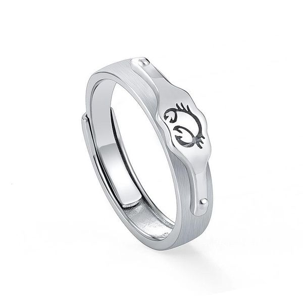 

cluster rings twelve constellation original design ring men's open drawing ins trendy personality adjustable jewelry accessories, Golden;silver