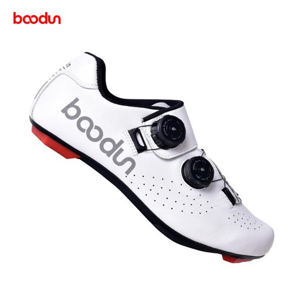 

cycling footwear boodun reflective men's road mtb shoes carbon fiber sole ultralight self-locking triathlon, Black