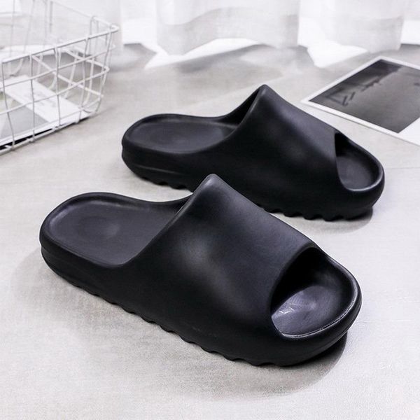 

women summer slides breathable cool beach slippers fish mouth flip flops men sandals lightweight bone white plus size 37-45, Black