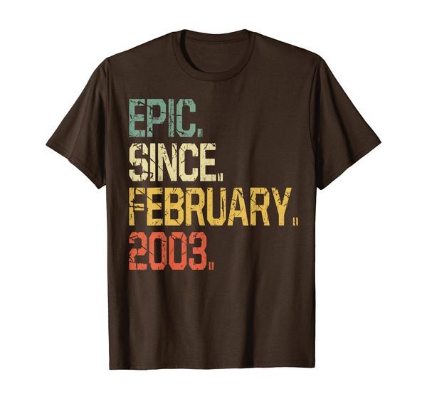 

17 years old shirt gift- epic since february 2003 t-shirt, White;black