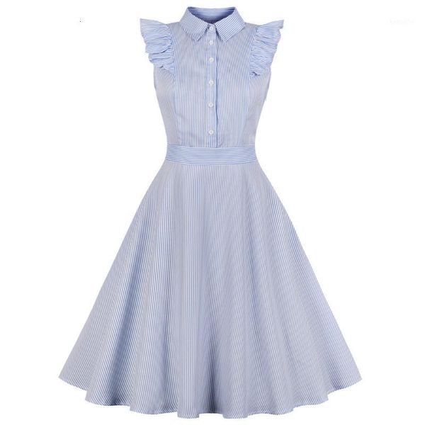 

casual dresses wipalo women 1960s hepburn swing rockabilly vintage plus size stripe ruffles retro spring summer party vestidos 4xl1 q3ru, Black;gray