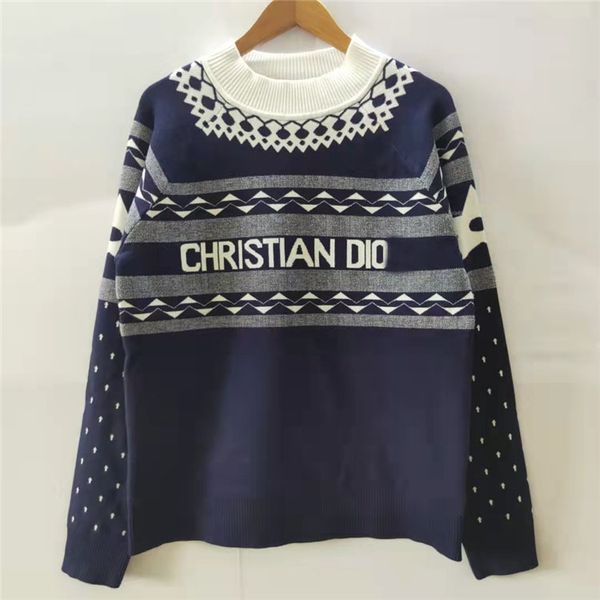 

2021 autumn and winter new half high collar jacquard letter long sleeve top, White;black