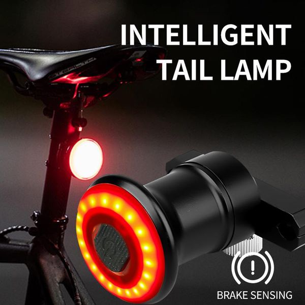 

bicycle taillight smart auto brake sensing light led cycling tail bike rear waterproof usb charge accessories lights