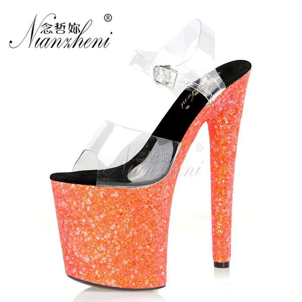 

dress shoes 20cm peep toe rransparent nightclub pole dance stage show stripper heels models party mature high elegant, Black