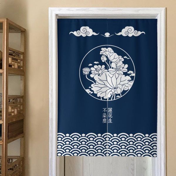 

curtain & drapes chinese lotus door half bedroom living room feng shui noren