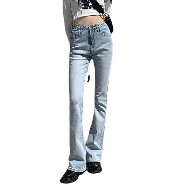 

women's jeans women denim pants clothing vintage boyfriend jean streetwear straight casual flare, Blue