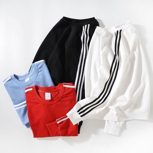 

round round collar long sleeve sweater printing student team uniform, Black