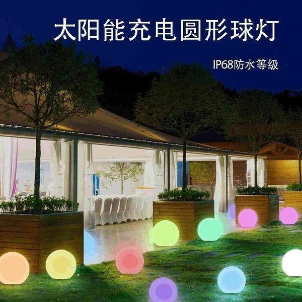 

direct solar energy outdoor garden lawn project lighting decoration waterproof remote control led round ball lamp