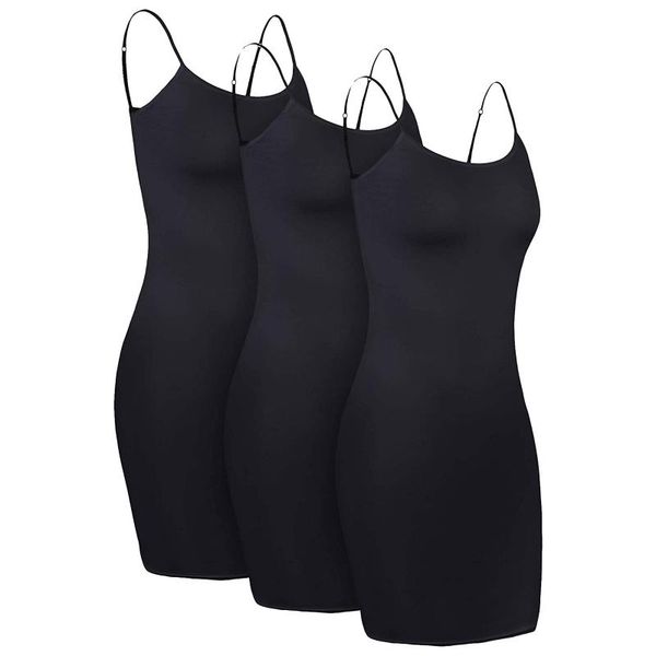 

pieces women summer dresses lady strap mini dress clubwear basic cami solid color long tanks casual, Black;gray