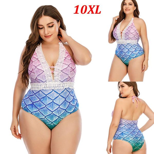 

two-piece suits plus size 10xl lady swimming suit women scale beach jumpsuit bikini set swimsuit one piece swimwear maillot de bain fem