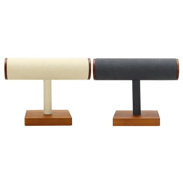 

jewelry pouches, bags wooden bracelet chain watch t-shaped rack display holder organizer storage stand 19.5 x 10.5 15cm, Pink;blue