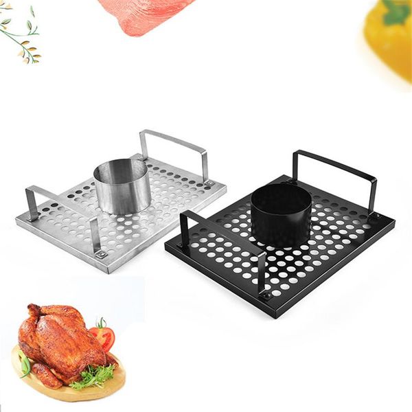 

tools & accessories stainless steel dancing chicken grill rack turkey holder outdoor household portable hand plate barbecue