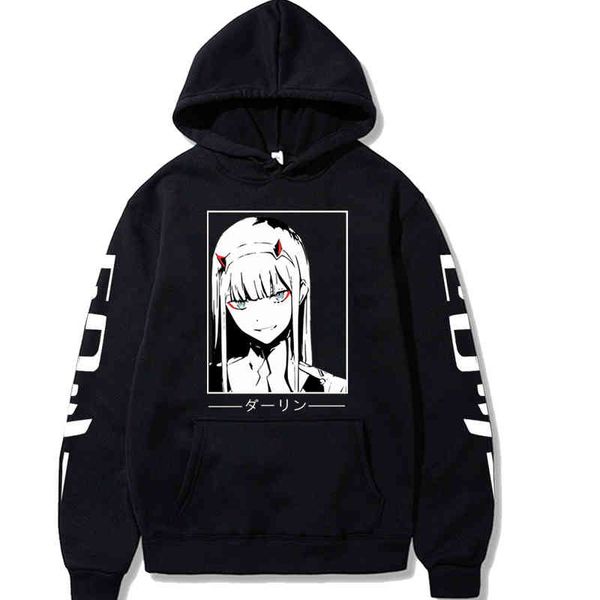 

zero two hoodie darling in the franxx printed hoodi for men/women, Black
