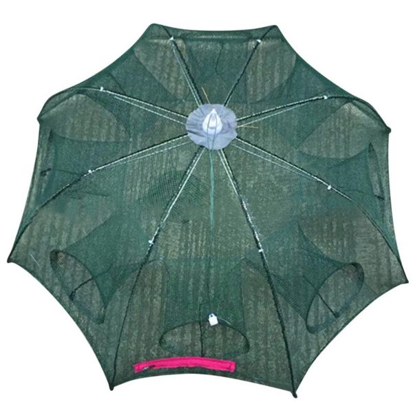 

strengthened 4-16 holes automatic fishing net shrimp cage nylon foldable crab fish trap cast folding network accessories