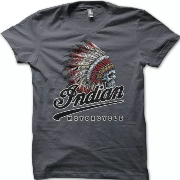 

indian custom motorcycle racer biker vintage printed t-shirt 9000, White;black