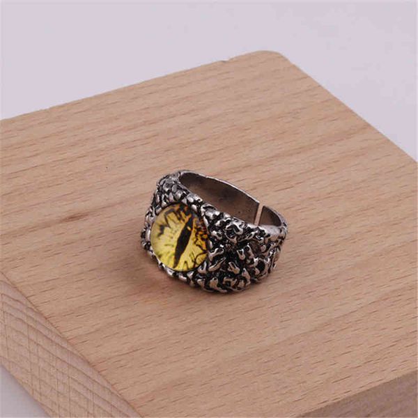 

designer rings domineering redro demon eye ring for men women punk hip hop men's adjustable opening accessories party jewelry gift, Golden;silver