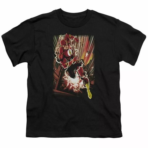 

the flash street speed kids youth t shirt licensed tv dc comics tee black, White;black