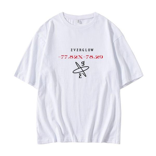 

kpop everglow -77.82x-78.29 same printing t shirt fashion dropped shoulder sleeve t-shirt for summer women's, White