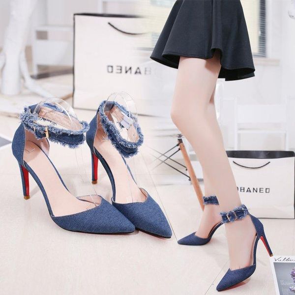 

summer european and american style temperament cowboy high heels baotou sandals thin women, Black