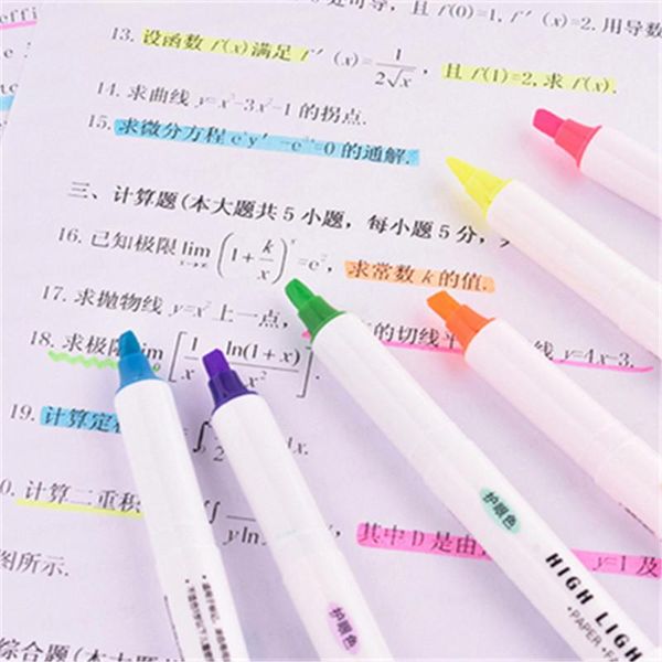 

highlighters 616 color highlighter marker student school office stationery fluorescent art painting pens, Black;red