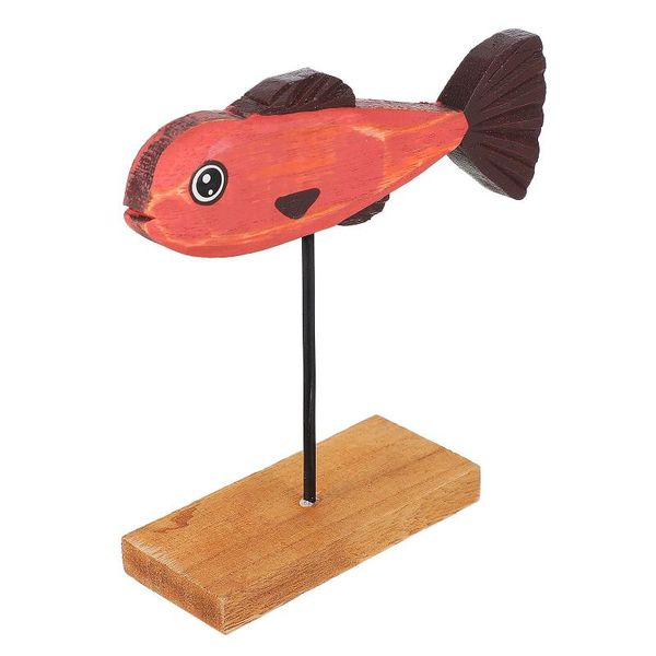 

decorations 1pc creative deskfish decoration mini animal ornament wooden