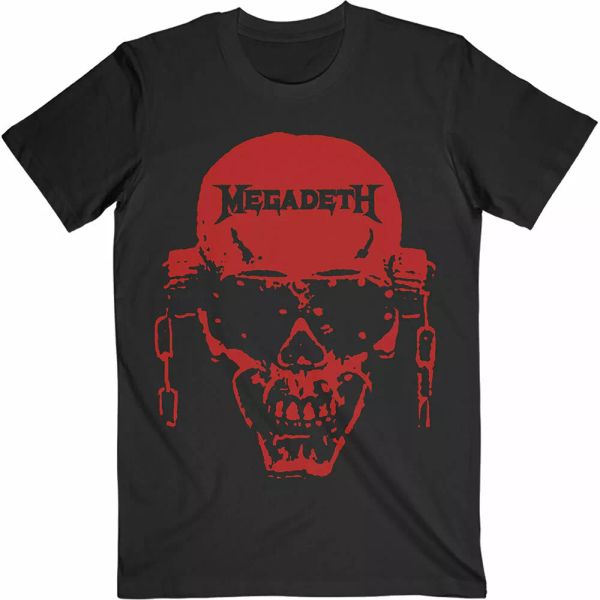 

megadeth vic hi-contrast red official t-shirt men unisex, White;black