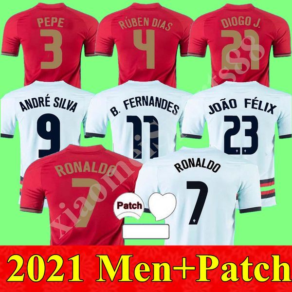 

2021 european cup ronaldo soccer jerseys pizzi b.fernandes diogo j. joao felix neves bernardo cancelo ruben home national team men football, Black;yellow