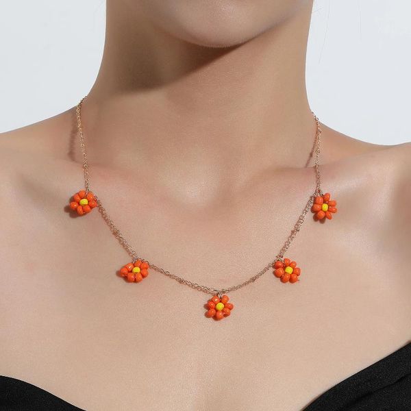 

chains ysmlk fashion gold bead flower choker necklace for women hip hop long clavicle pendant jewelry gift party accessories, Silver