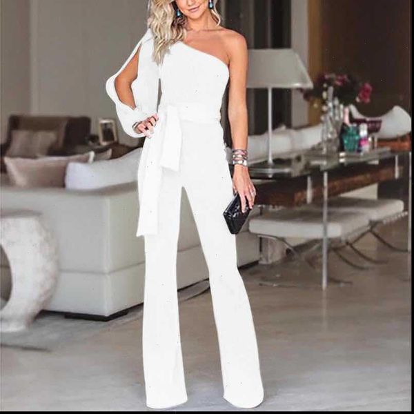 

modieuze vrouwen bodysuit kantoor dame womens jumpsuit partij dames lange regelmatige broek, Black;white