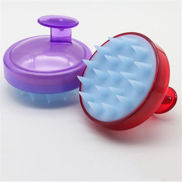 

hair brushes arrivals silicone head body shampoo massage scalp brush comb washing spa slimming, Silver