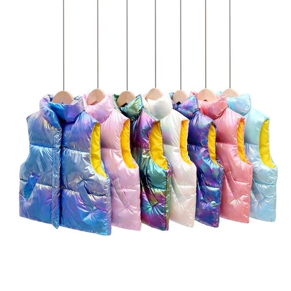

fashion vest for girl winter thick down children's clothing sleeveless jacket children snow boy kids waistcoat 210818, Camo