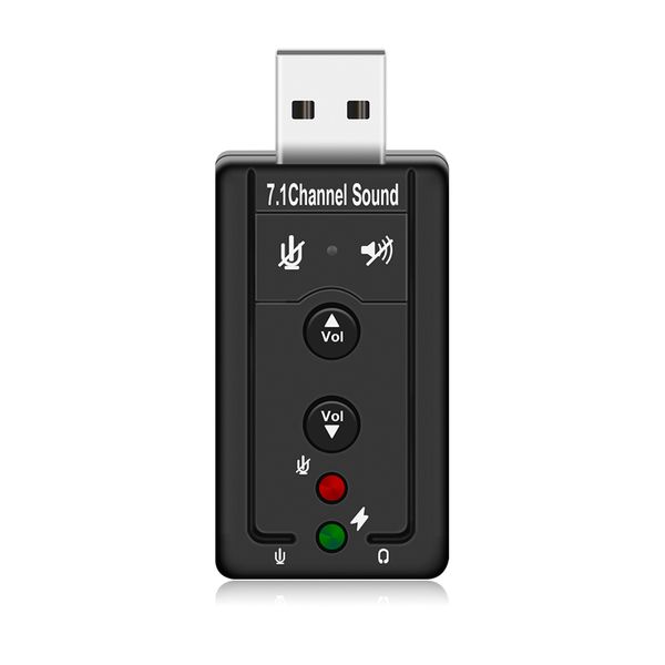 Cartão de som USB 3.5mm Fone de ouvido Adaptador Adaptador Componentes MicPhone 7.1 Externo para Mac Win Compter Linux Android