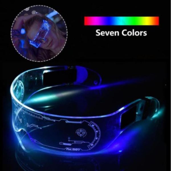 

colorful led luminous glasses el wire neon party light up rave costume decor dj sunglasses halloween decoration, White;black