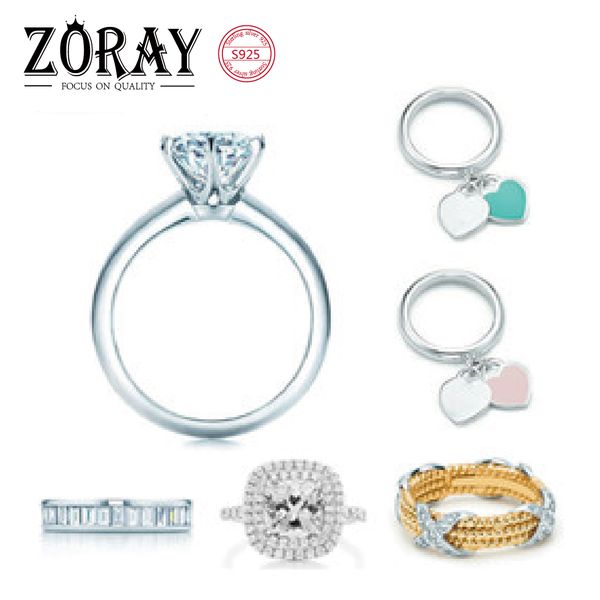 

tif 925 sterling silver love diamond ring, fashion brand exquisite and elegant, suitable for women's gatherings wedding