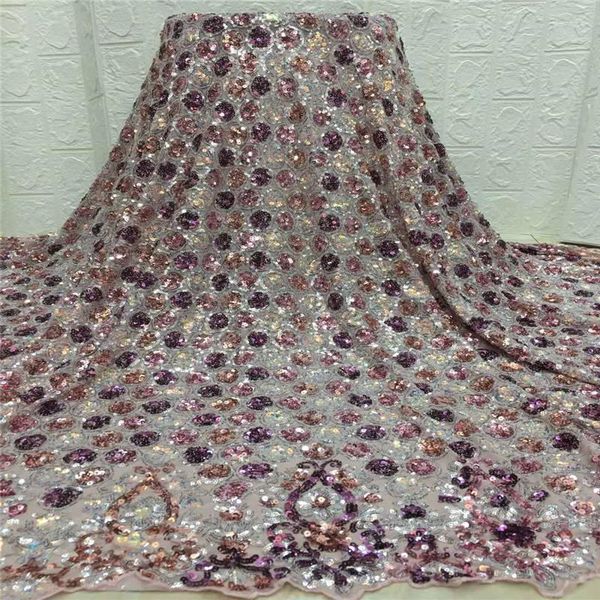 

ribbon 2021 african lace fabric with sequins french nigerian fabrics for evening dress cda4, Pink;blue