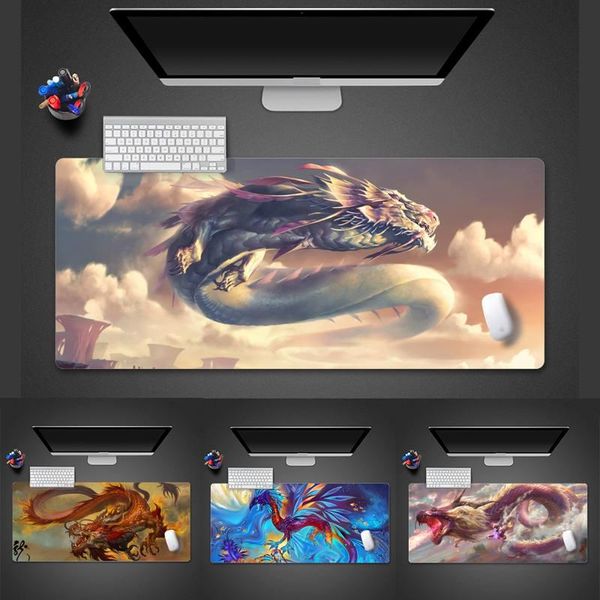 

mouse pads & wrist rests dragon colorful rubber computer gaming mousepad desk table protect game office work mat pad x xl non-slip lapcu