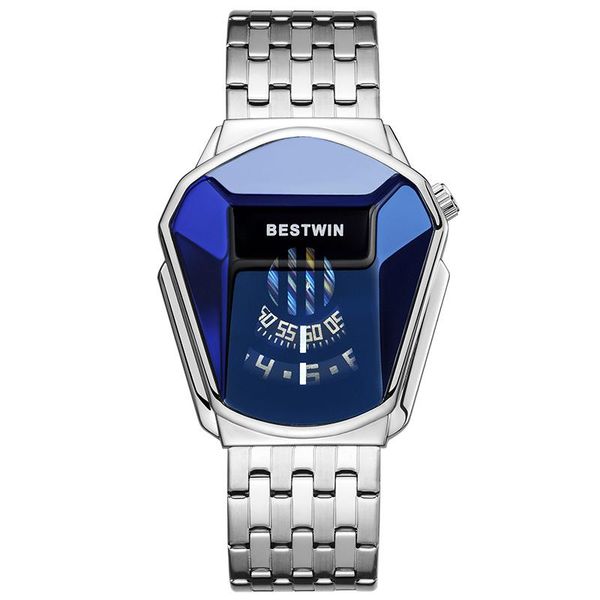 

wristwatches luxury brand trend cool men's creativity personality fashion casual quartz watch for men 2021 relogio masculino, Slivery;brown