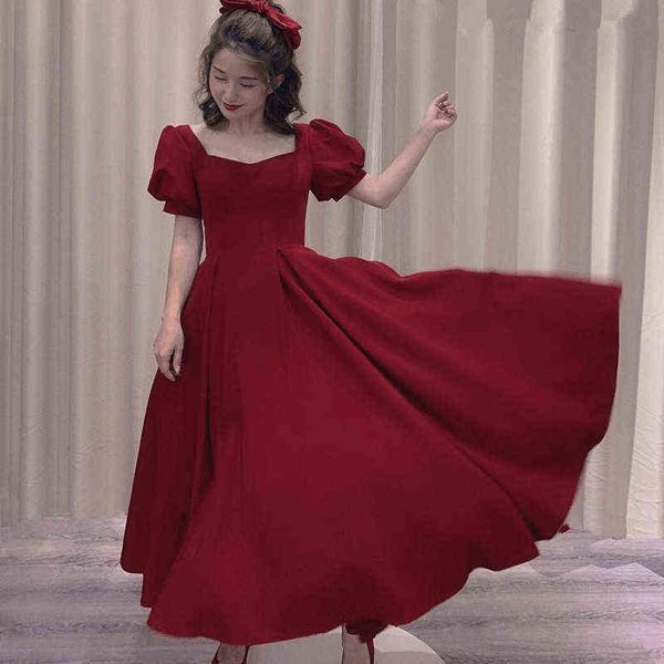 

luxury party evening dress toast 2021 bride wine red small man thin engagement atmosphere back door evening summer, Black
